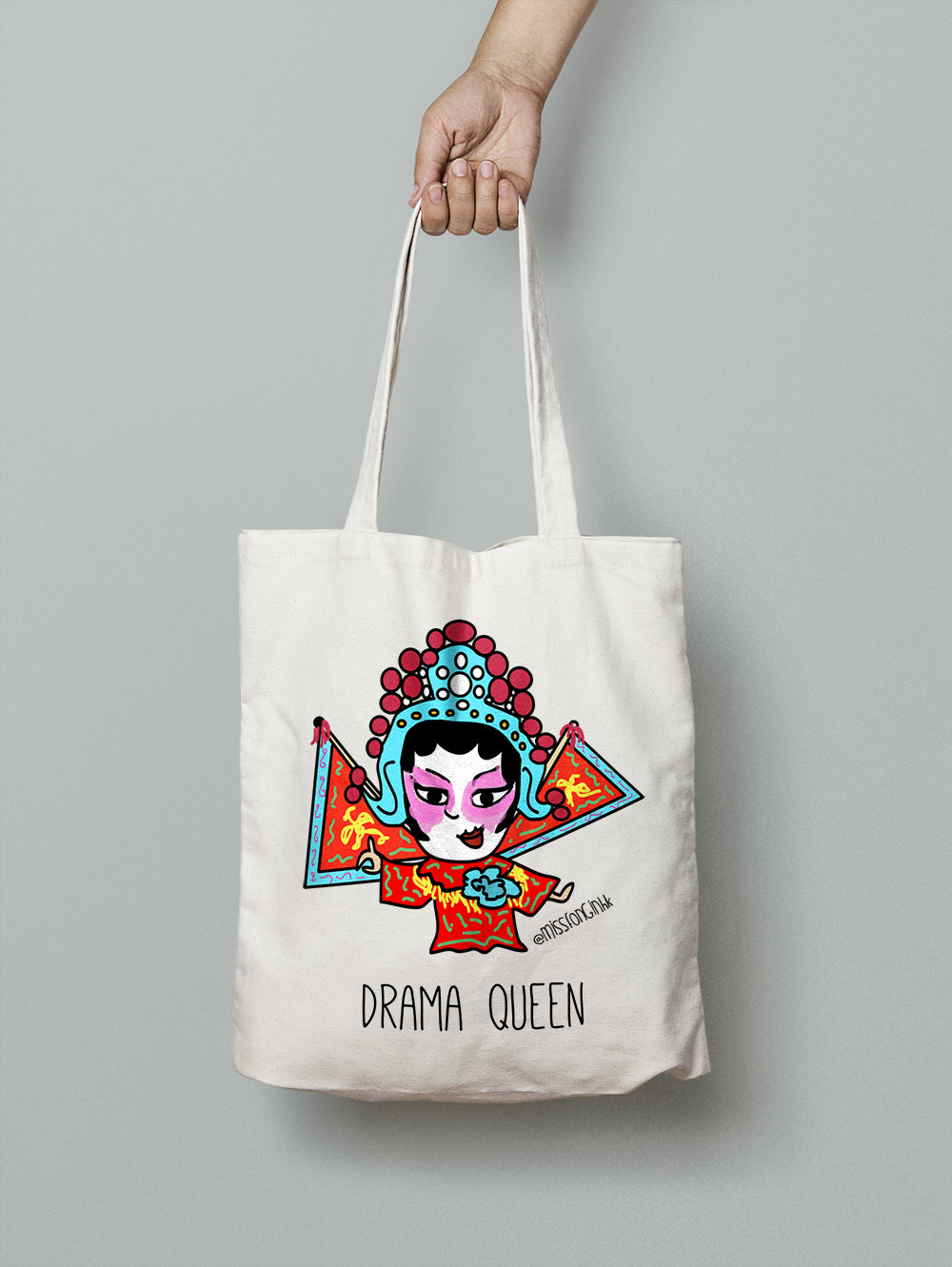 Miss Fong in Hong Kong: Cantonese Opera Drama Queen Cotton Canvas Tote Bag